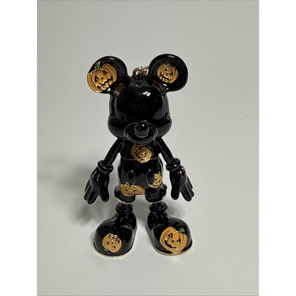 Disney Mickey Mouse Black Orange Jack-O-Lanterns Keychain Charm Baublebar NIB - Picture 2 of 5